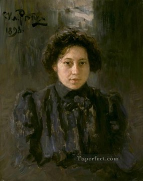  Repin Painting - Portrait of the artists daughter Nadezhda Russian Realism Ilya Repin